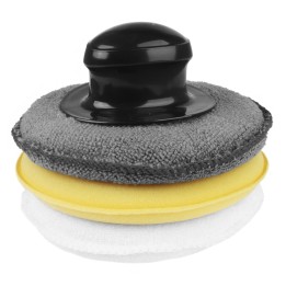 Carmotion Gąbka - aplikator obszyty mikrofibrą z uchwytem rzepowym, śr. 12,5 cm, 3 szt.