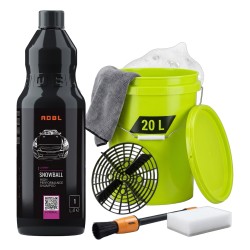 Zestaw do bezpiecznego mycia auta – ADBL Snowball 1L + Wiadro detailingowe 20L z separatorem + Ręcznik