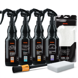 Zestaw do czyszczenia i pielęgnacji wnętrza auta – ADBL Wnętrze PREMIUM (4 × 0,5 L + akcesoria)
